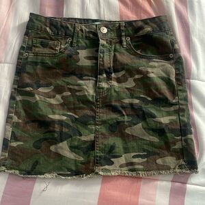 Small camo denim skirt